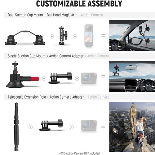 Neewer CA065 Triple Suction Cup Camera Car Mount
