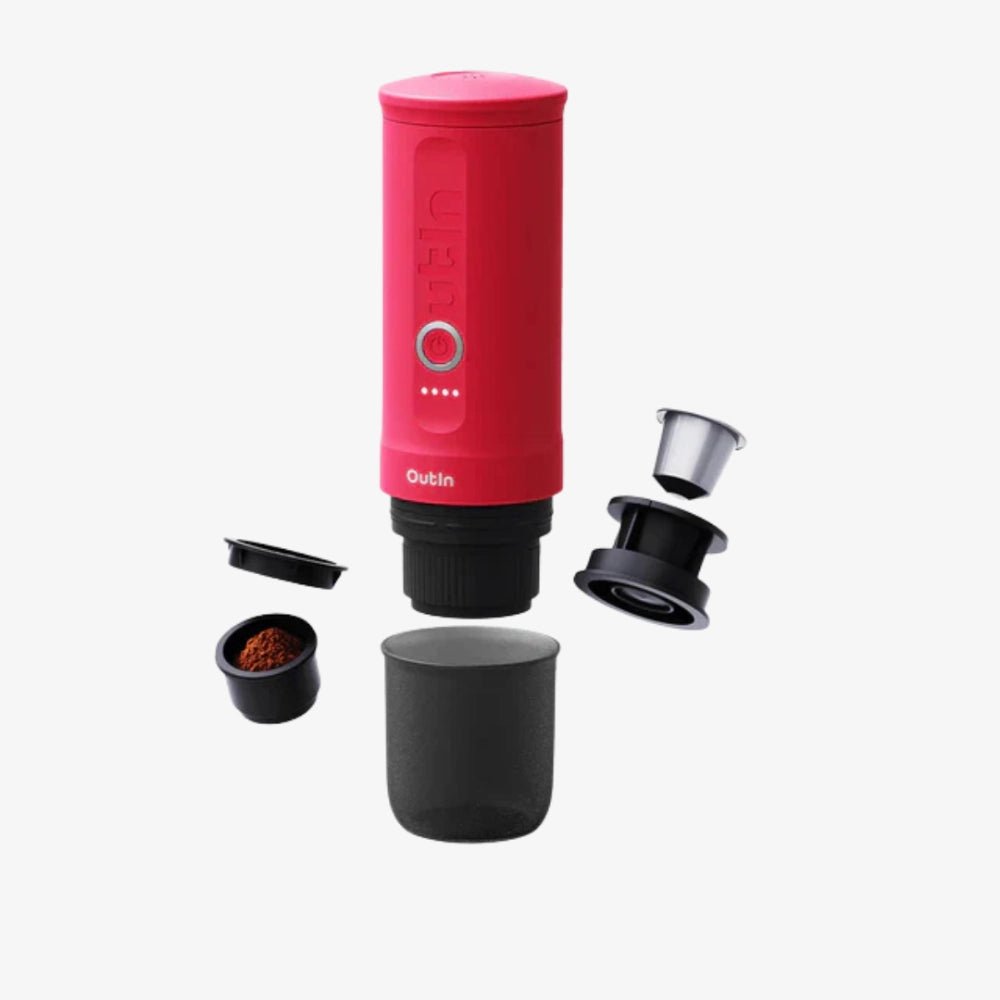 Outin Nano Portable Espresso Machine (Crimson Red) - Techty