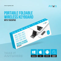 Pawa PW-PKW2T5F2-GY Portable Foldable Wireless Keyboard with Touchpad