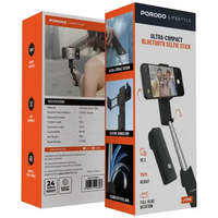 Porodo Lifestyle Ultra-Compact Bluetooth Selfie Stick-Black