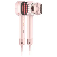 Porodo 2-In-1 Hair Dryer & Straightener Brush with Smart Temperature Control - Pink