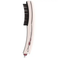 Porodo Dual-Mode Hair Straightening Brush with Detachable Comb -Pink