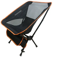 Porodo Lifestyle Mesh Fabric Comfort Camping Chair with Handy Storage Pouch -Black