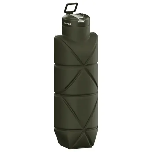 Porodo Lifestyle Fold-Flat Leakproof Silicone Bottle-Green