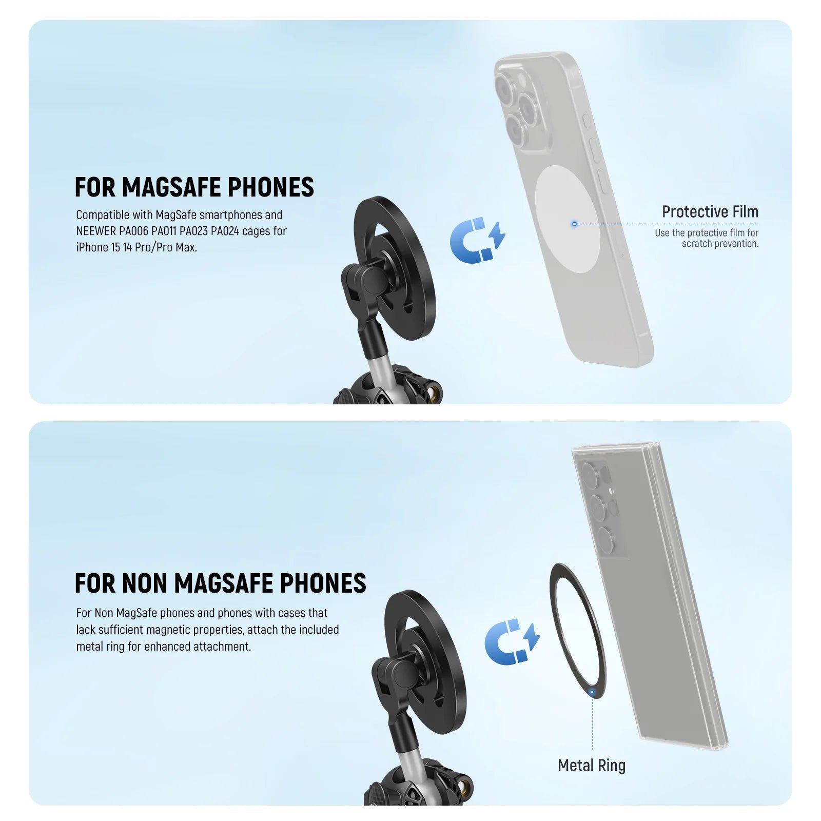Neewer T30 Flexible Tripod with Magnetic Phone Holder