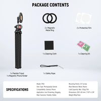 Neewer T30 Flexible Tripod with Magnetic Phone Holder