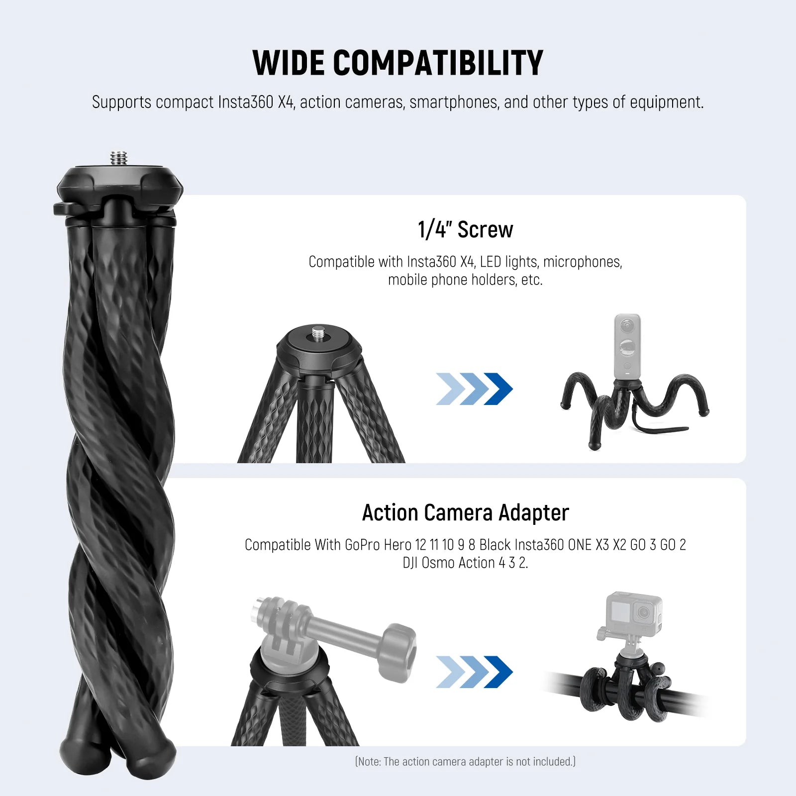 Neewer T30 Flexible Tripod with Magnetic Phone Holder