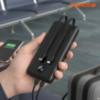 Porodo 10000mAh Power Bank with Built-in USB-C and Lightning Cables