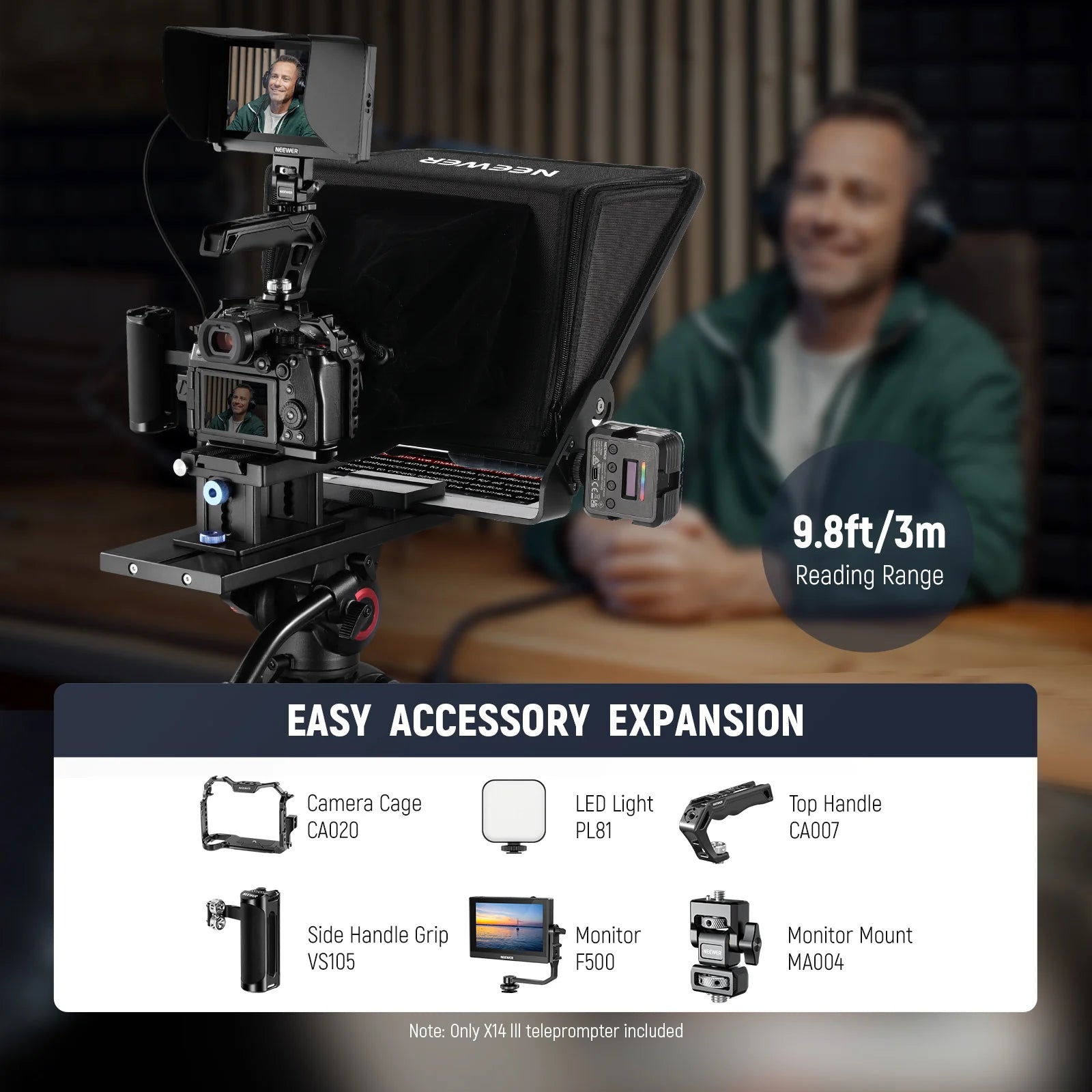 Neewer X14 III Aluminum Alloy Teleprompter with 501PL Quick Shoe Plate