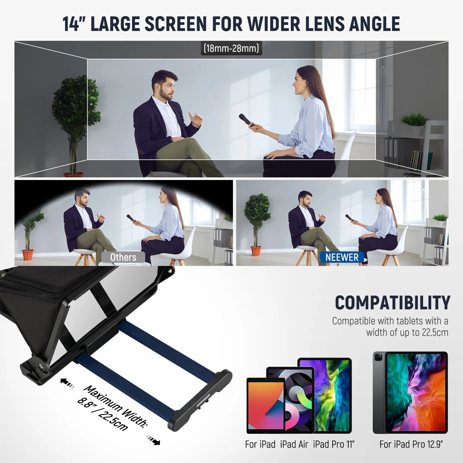Neewer X14 III Aluminum Alloy Teleprompter with 501PL Quick Shoe Plate