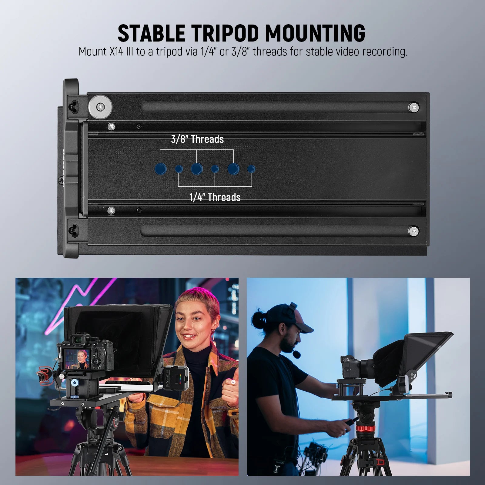 Neewer X14 III Aluminum Alloy Teleprompter with 501PL Quick Shoe Plate