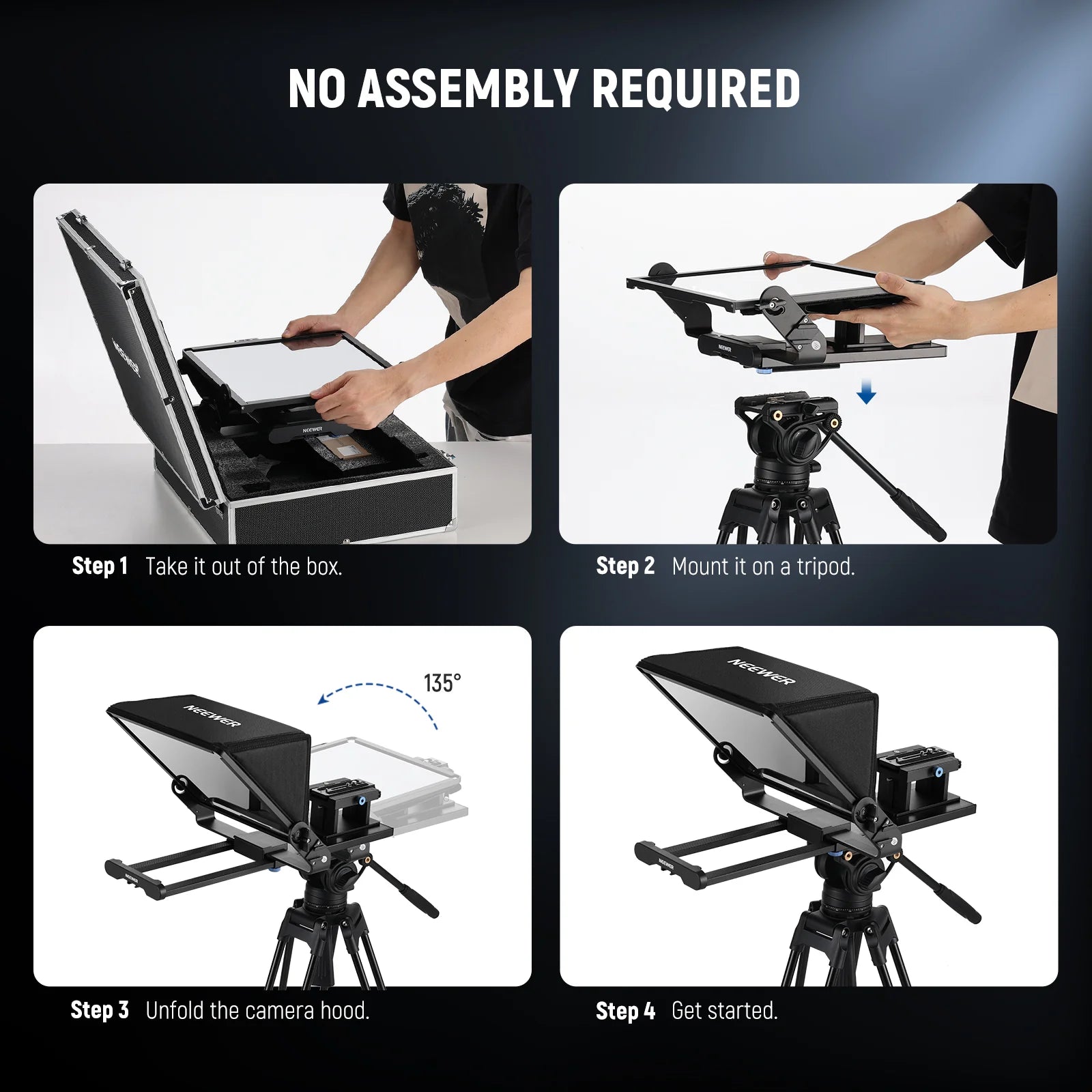 Neewer X14 III Aluminum Alloy Teleprompter with 501PL Quick Shoe Plate