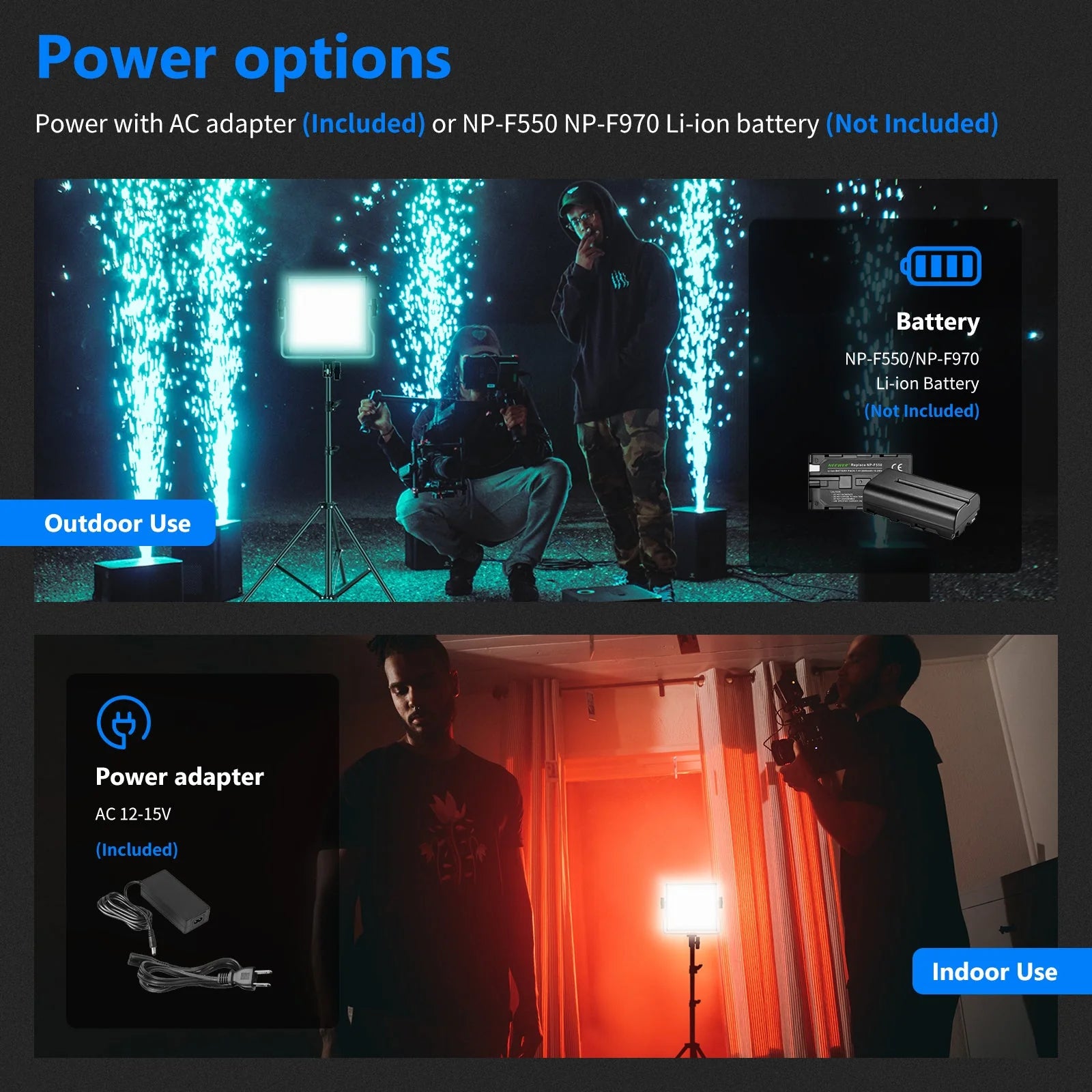 Neewer RGB660 Pro LED Video Light with Barndoor