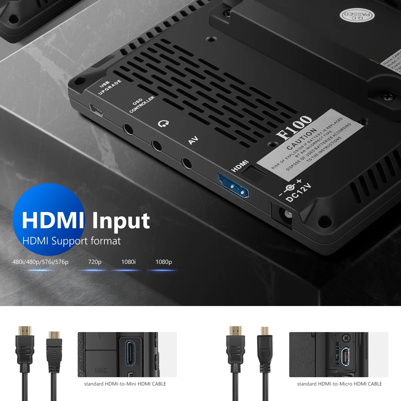Neewer F100 Upgraded HD Field Camera Monitor