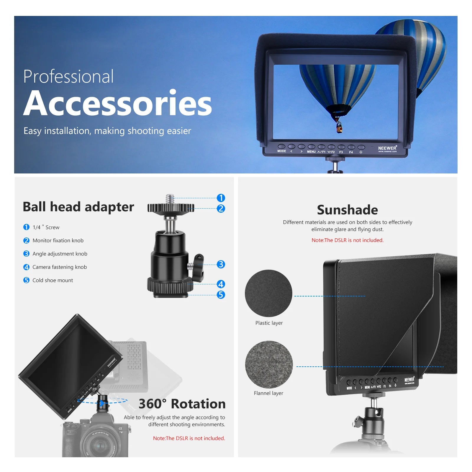 Neewer F100 Upgraded HD Field Camera Monitor