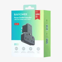 RAVPower GaN 45W Power Outlet Extender with 2 AC Outlets & 2 USB - C - Techty