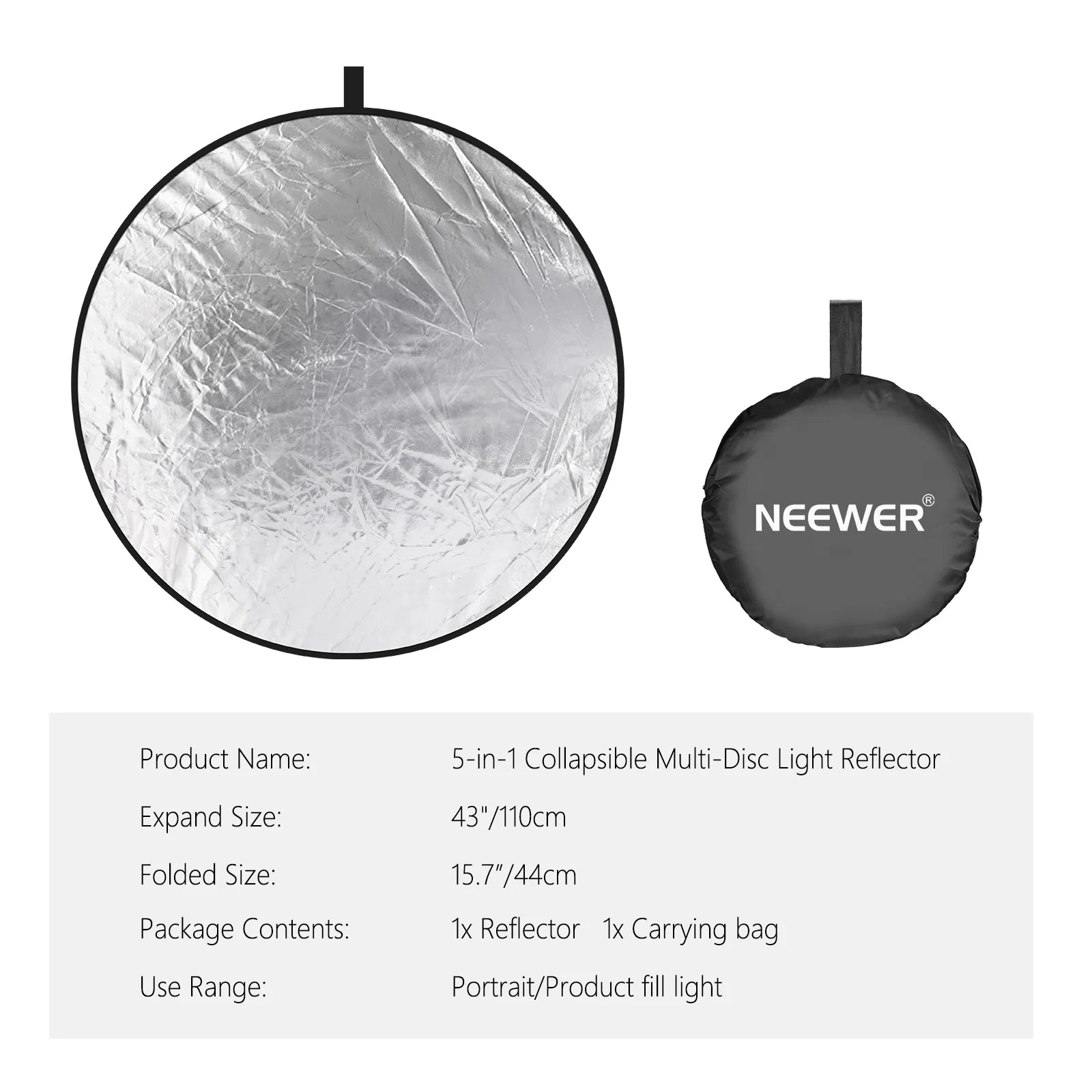 Neewer 10000076 5-in-1 Collapsible Light Reflector