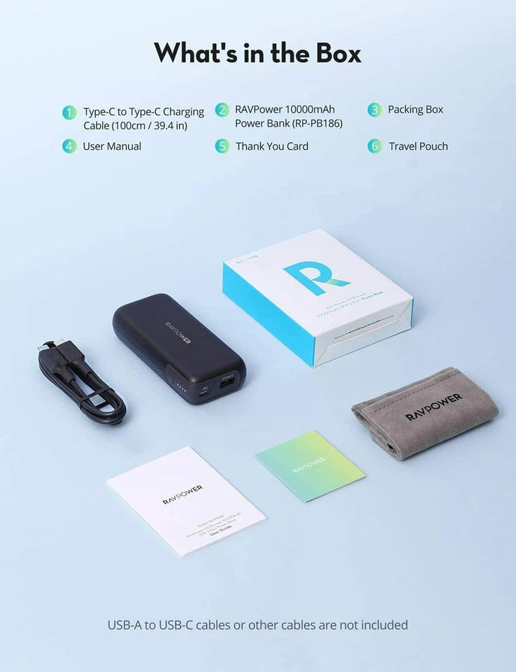 RAVPower RP-PB186 PD Pioneer 10000mAh 2-Port Power Bank