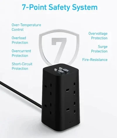 Anker USB Power Strip (12-in-1, 20W) - Black