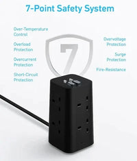 Anker A9185 12-in-1 USB Power Strip with 20W USB-C Fast Charging