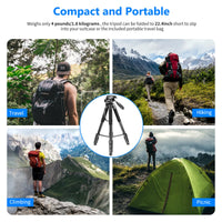 Neewer Aluminum Alloy Camera Tripod Monopod with Pan Head