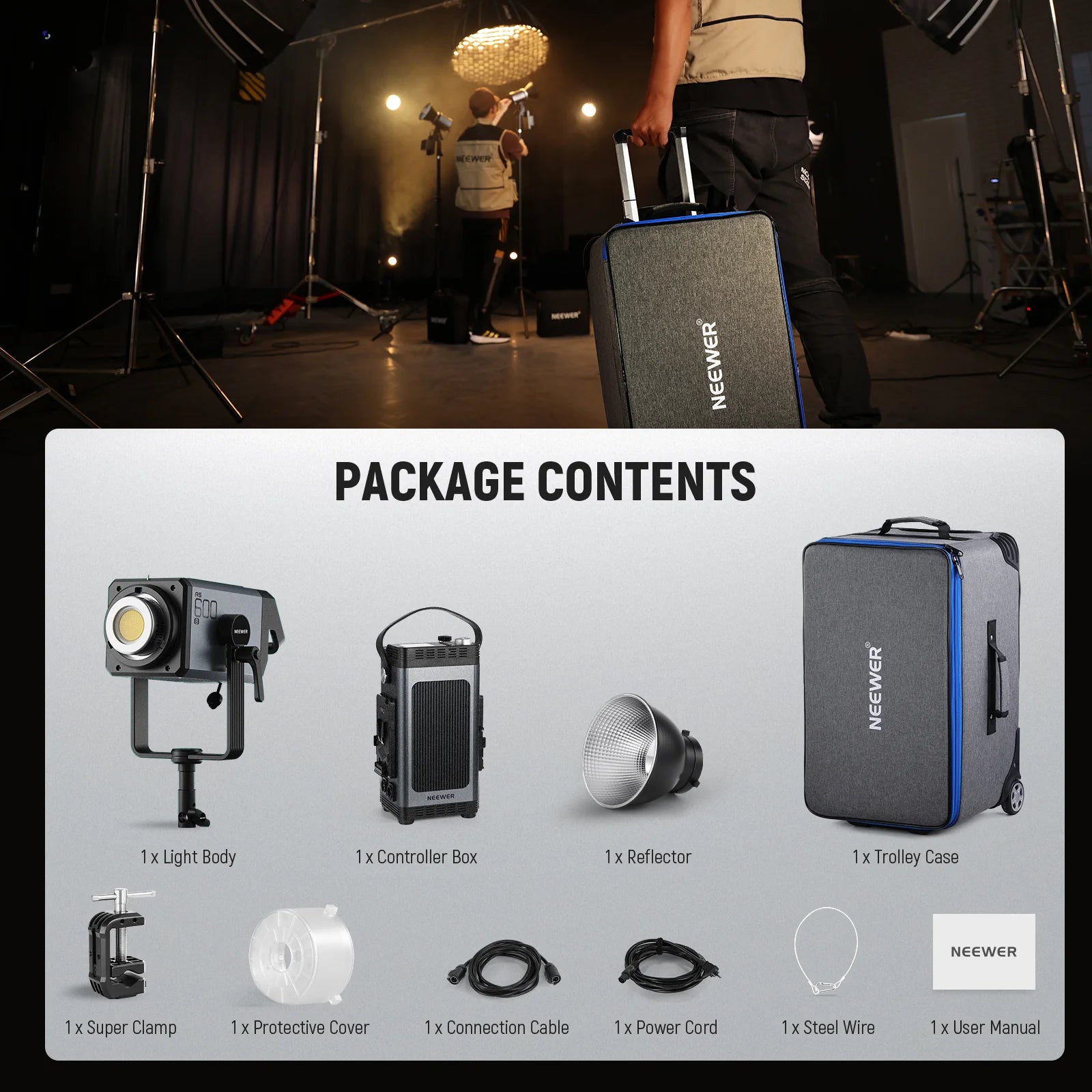 Neewer AS600B Bi-Color 600W COB LED Video Light