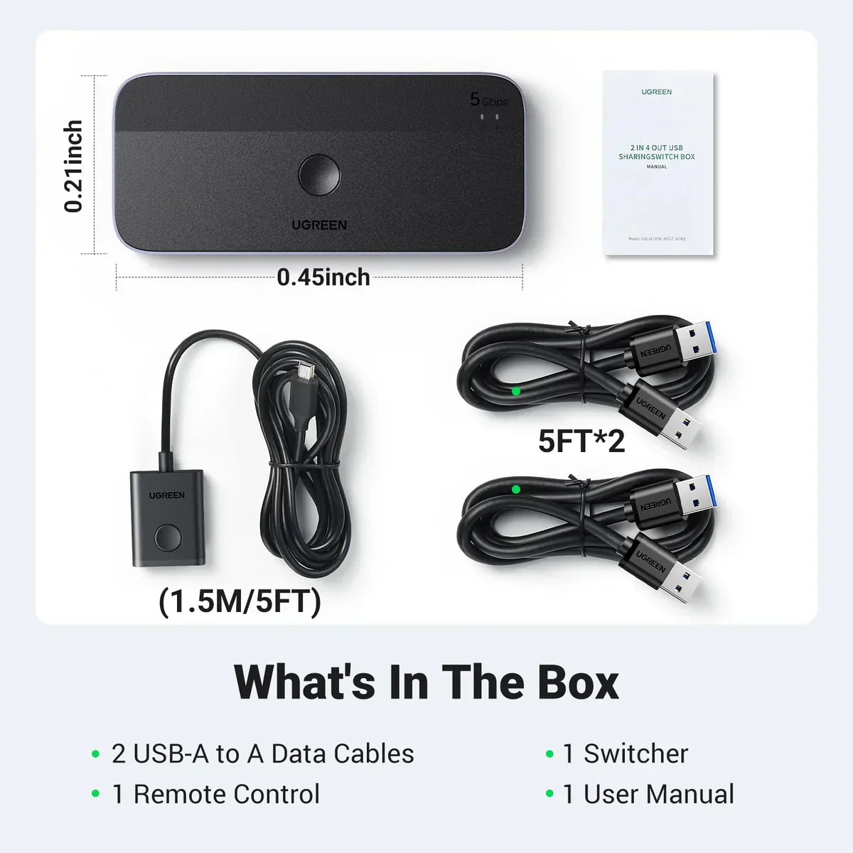 UGREEN USB 3.0 Sharing Switch for 2 Computers