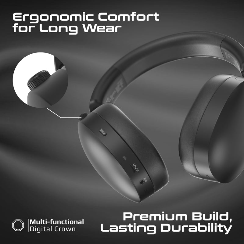 Promate Serene-2 Hybrid ANC Wireless Headphones with Triple Connectivity