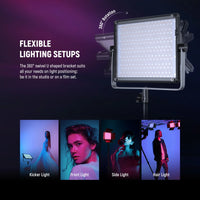 Neewer RGB1200 2-Light LED Video Light Kit with Stands and Bag