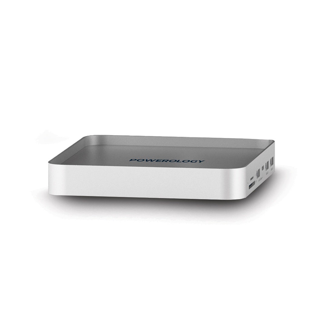 Powerology 24" iMac Compatible USB-C Hub & Stand With SSD Enclosure - Silver