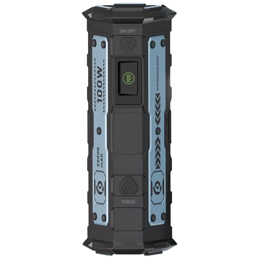 Powerology Torch Power 20000mAh Power Bank With Built-In Flashlight - Black