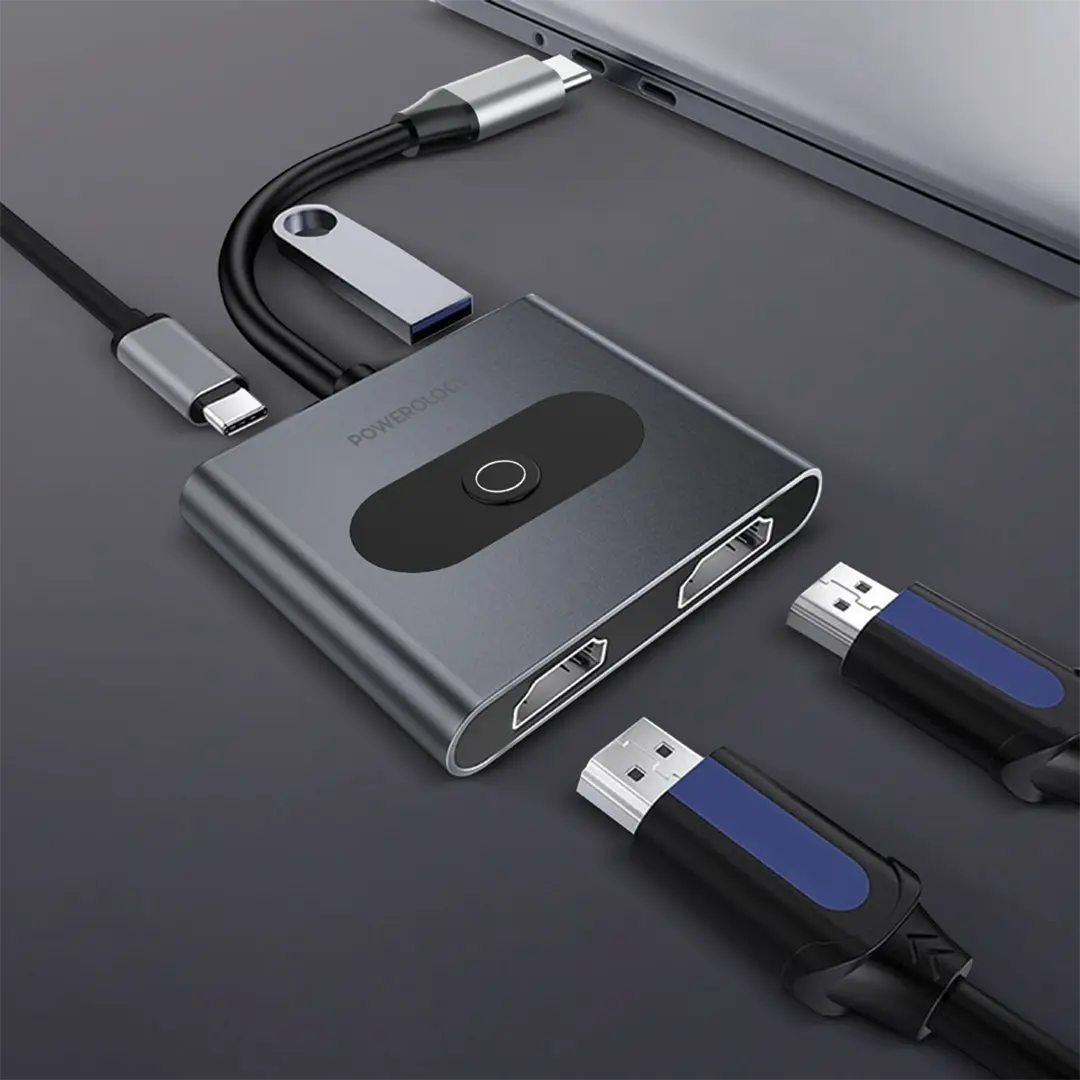 Powerology 4-In-1 USB-C Multi-Function Hub