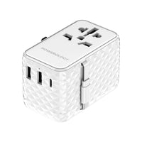 Powerology PWCUQC028 GaN 20W Universal Travel Adapter with Retractable Cable