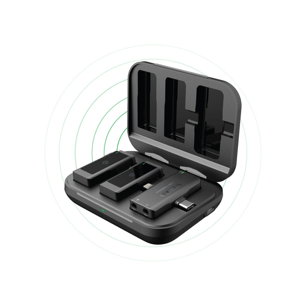 Powerology Wireless Lavalier Microphone - Duo