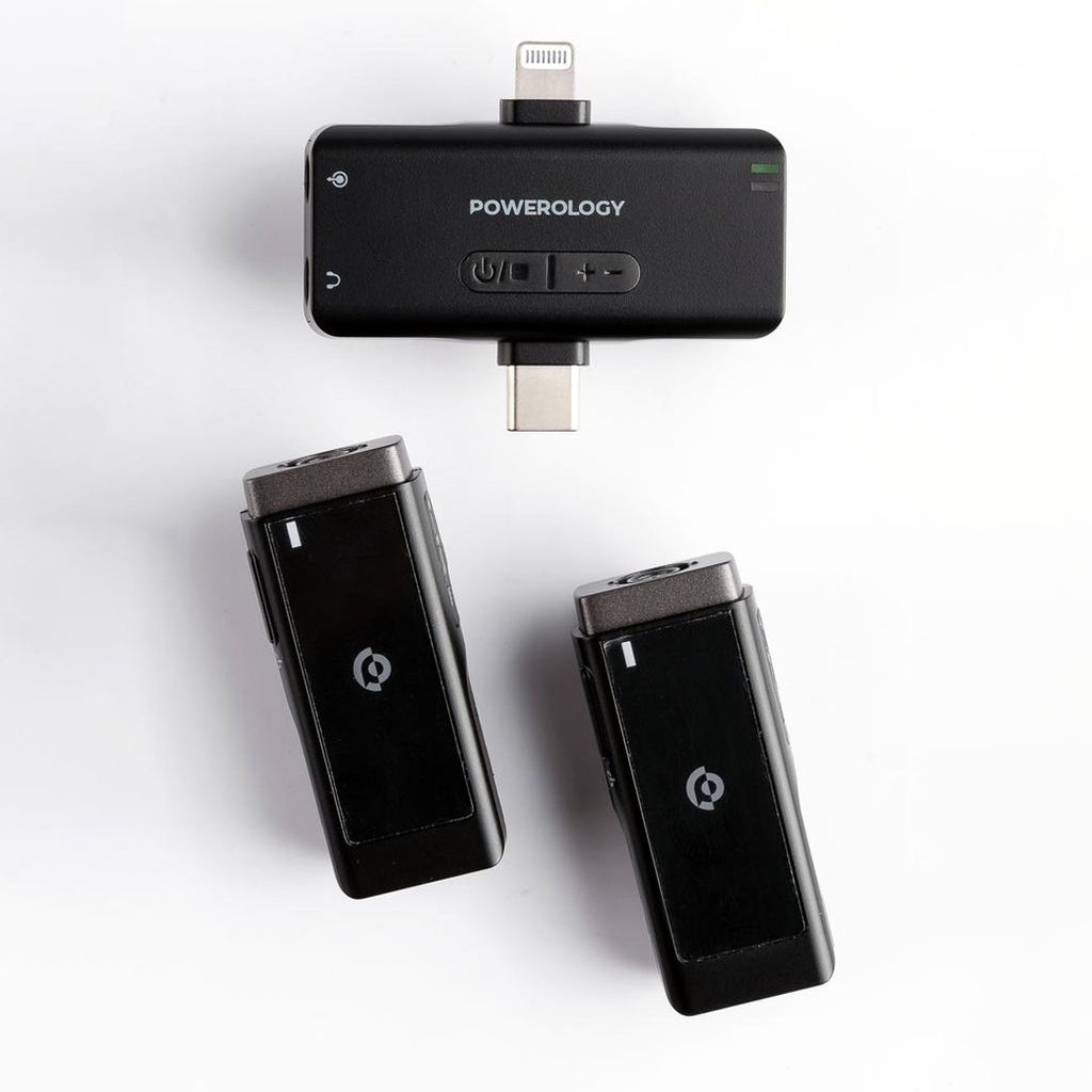 Powerology Wireless Lavalier Microphone - Duo