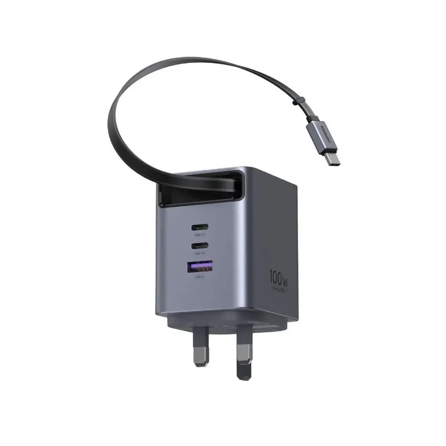 Ugreen 100W GaN Fast Charger Retractable Cable