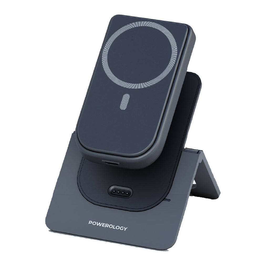 Powerology MagSafe Combo 15W ( Powerbank + Charging Stand ) PD 20W - Gray