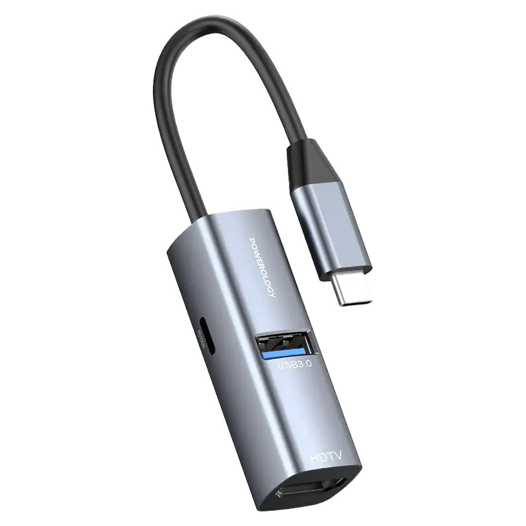 Powerology Aluminum Mini USB-C Hub