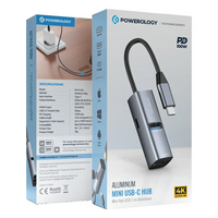 Powerology Aluminum Mini USB-C Hub