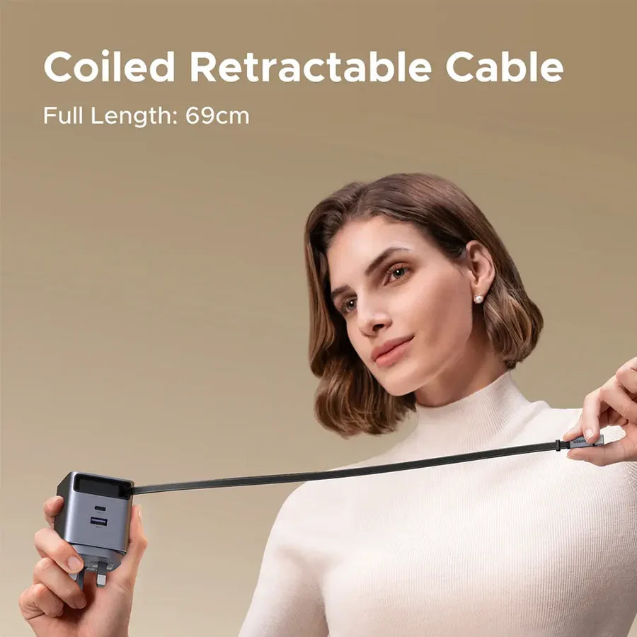 Ugreen 65W GaN Fast Charger Retractable Cable