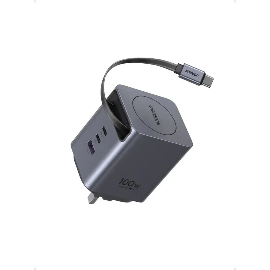 Ugreen 100W GaN Fast Charger Retractable Cable