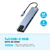 Pawa Metal Shell USB-C Hub Series — Grey